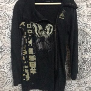 WOW ! Salvage vintage zip up long sleeve